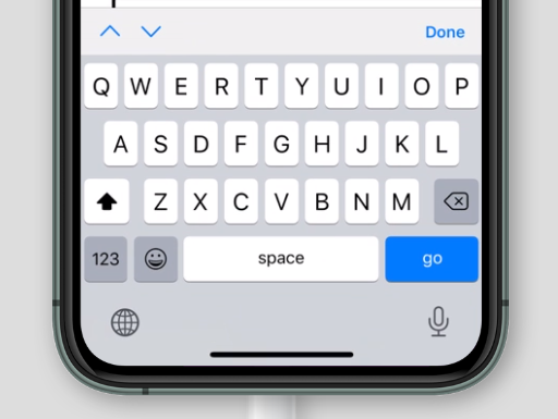 default virtual keyboard on Safari on iOS