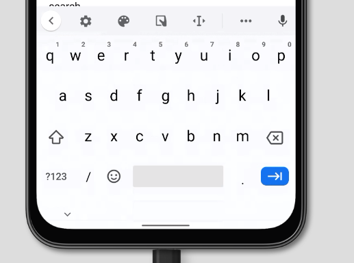 virtual keyboard for inputmode='url' on Chrome on Android